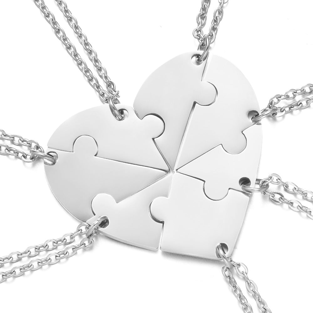 Personalized heart-shaped stitching necklace