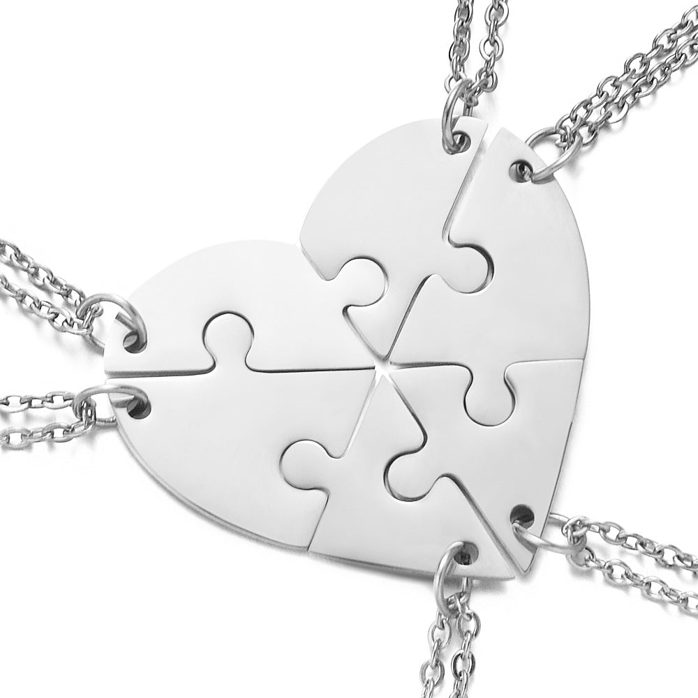 Personalized heart-shaped stitching necklace
