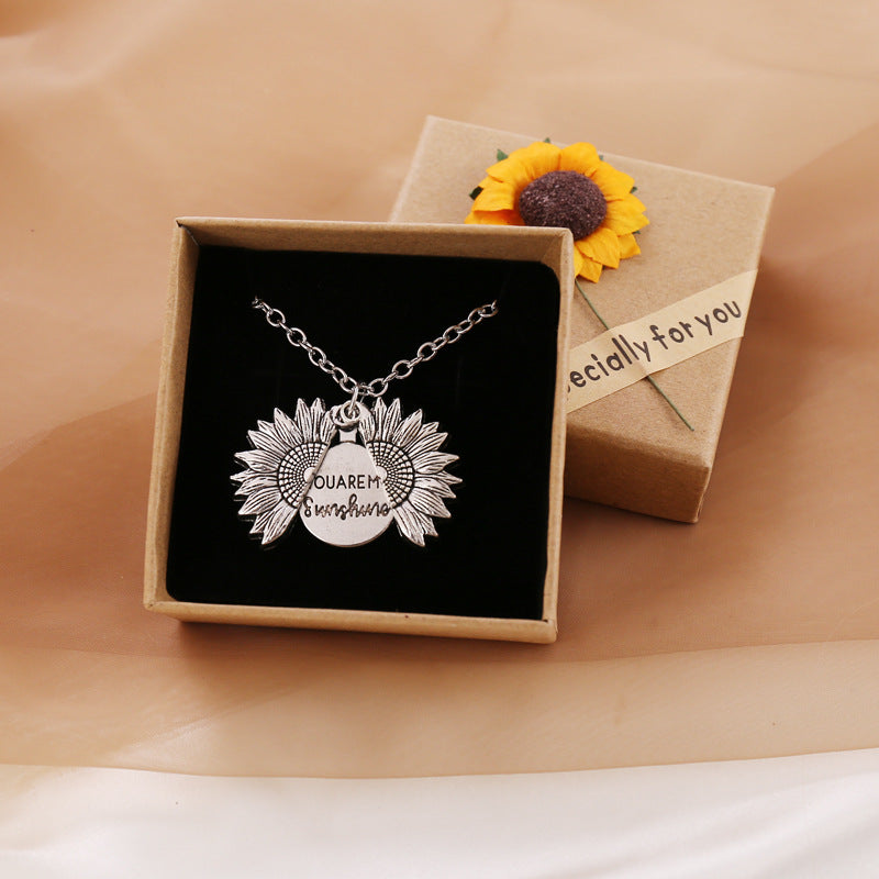 Personalized Sunflower Name Necklace