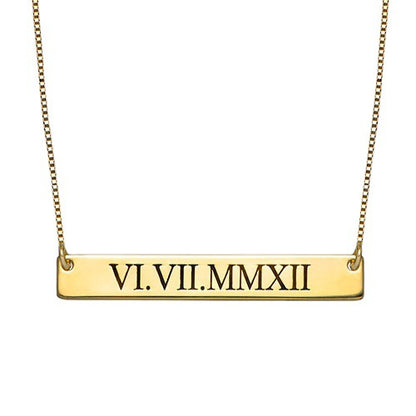ROMAN NUMERAL DATE NECKLACE