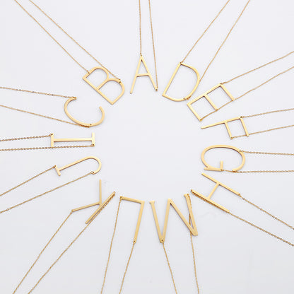 GOLDTONE MONOGRAM NECKLACE