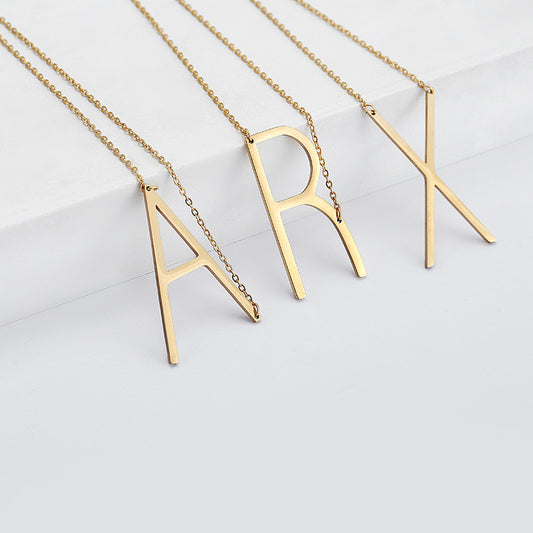 GOLDTONE MONOGRAM NECKLACE