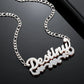 Personalised Double Plate Two Tone Heart Name Necklace