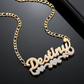Personalised Double Plate Two Tone Heart Name Necklace