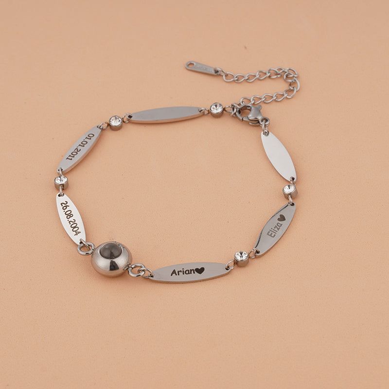 Personalized Lettering Custom Projection Bracelet
