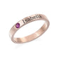 Personalized S925 Silver Stackable Engraved Name Rings with Birthstone