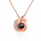 Personalized Apple Shape Photo Projection Necklace