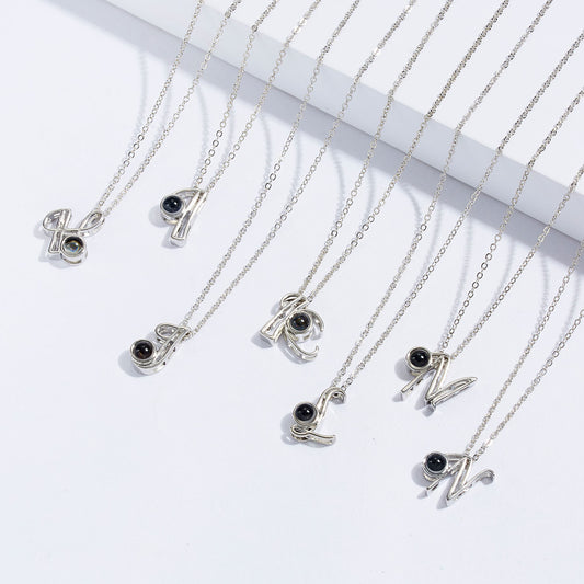 Personalized Alphabet Photo Projection Necklace