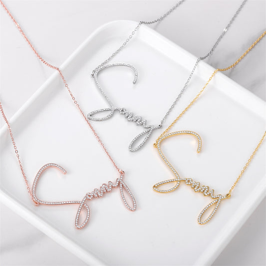 Personalized Zircon Name Necklace