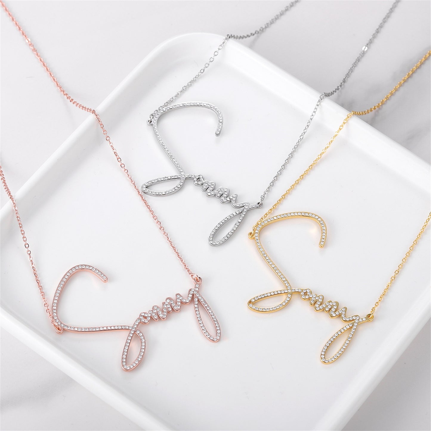 Personalized Zircon Name Necklace