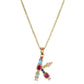 GEMSTONE LETTER NECKLACE