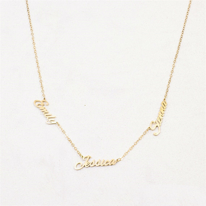 Personalized Gold Plated Stainless Steel Name Necklace