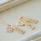 Personalized Heart & Square Lettering Necklace
