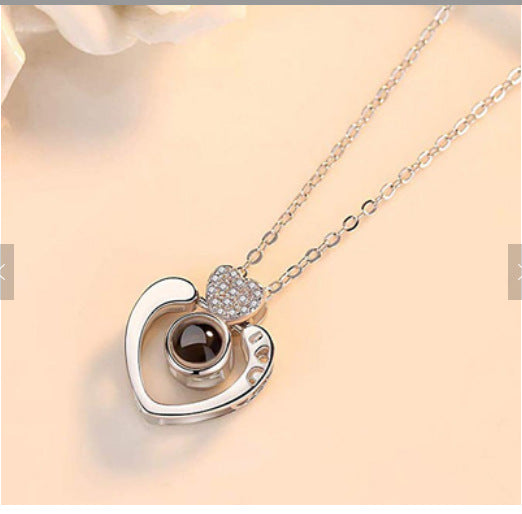 Personalized Double Love Projection Necklace