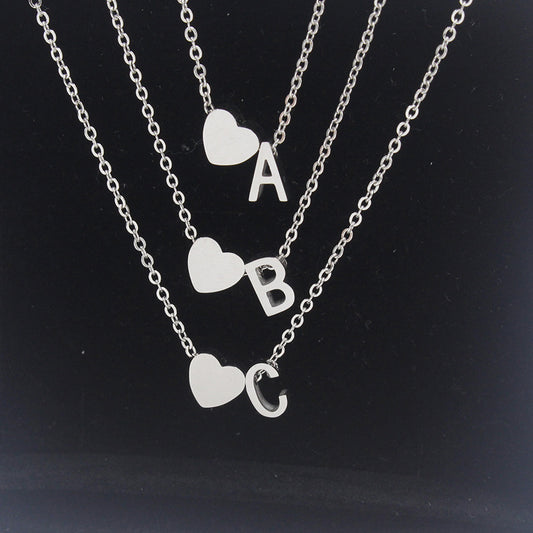 Personalized Alphabet Heart Necklace