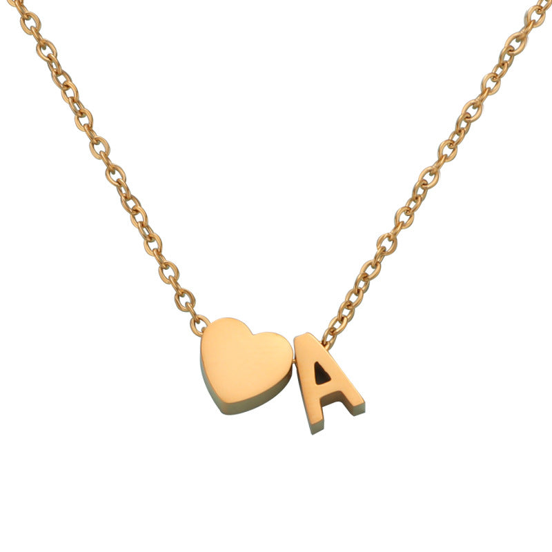 Personalized Alphabet Heart Necklace