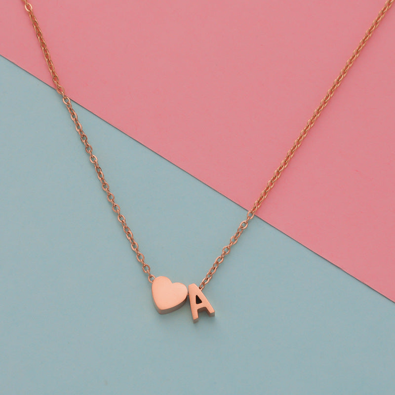 Personalized Alphabet Heart Necklace