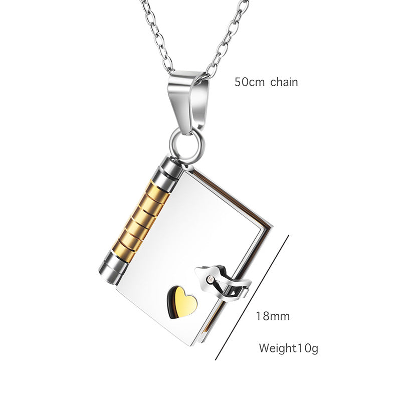 Personalized book necklace
