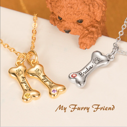 Customized Name Dog Bone Necklace