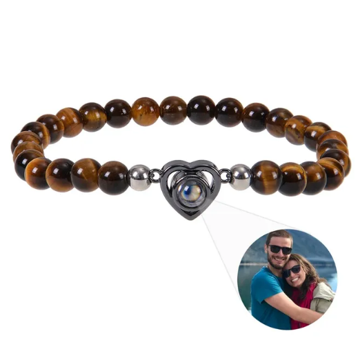 Personalized Frosted Stone Photo Bracelet