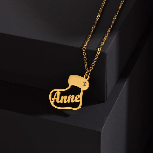 Personalized Christmas Stocking Necklace