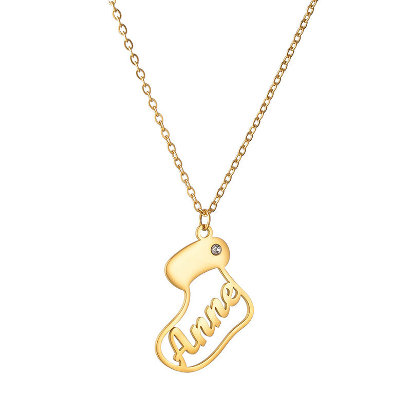 Personalized Christmas Stocking Necklace
