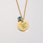 Personalized Birthday Flower Birthstone Necklace