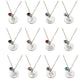 Personalized Birthday Flower Birthstone Necklace