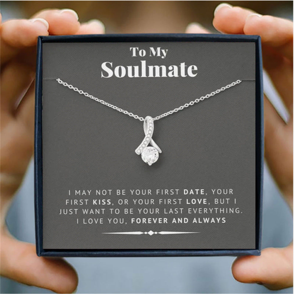 Herringbone necklace gift for soulmate