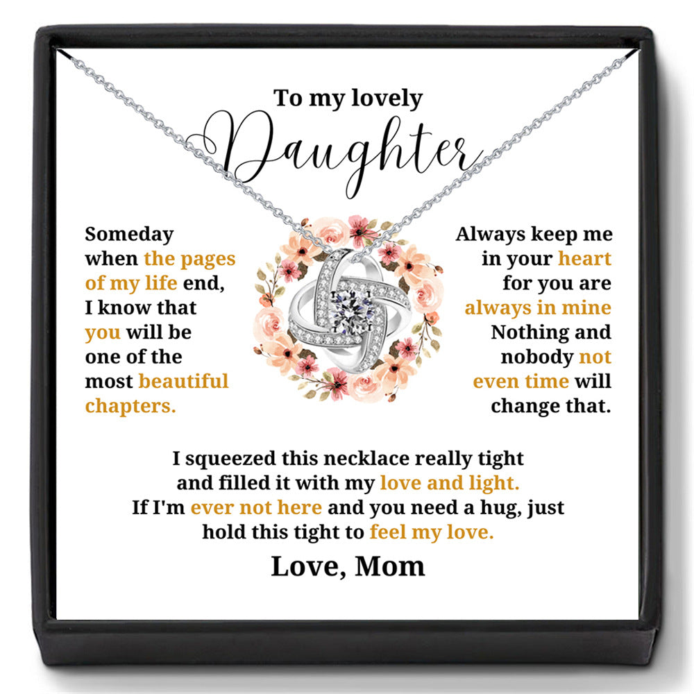 Four-leaf clover necklace gift for daughter