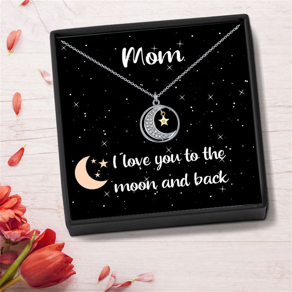 Moon and Stars necklace gift for mother