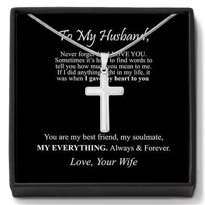 Cross necklace gift for husband