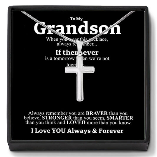 Cross necklace gift for grandson