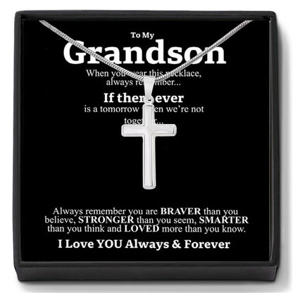 Cross necklace gift for grandson