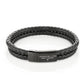 Custom square button double leather bracelet