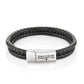 Custom square button double leather bracelet