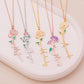 Custom birthday flower name necklace