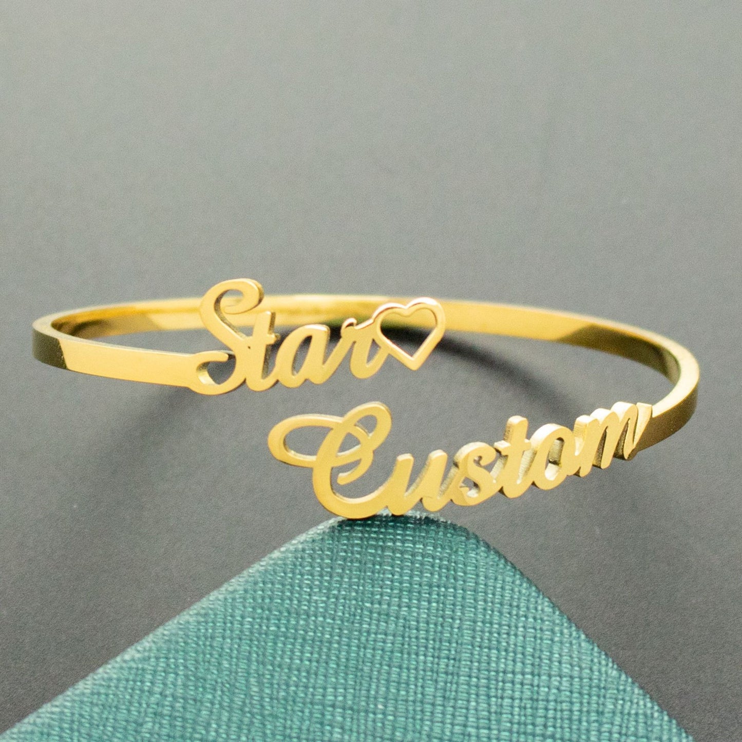 Stainless steel name 3mm bracelet Plated 18K real gold English letter bracelet