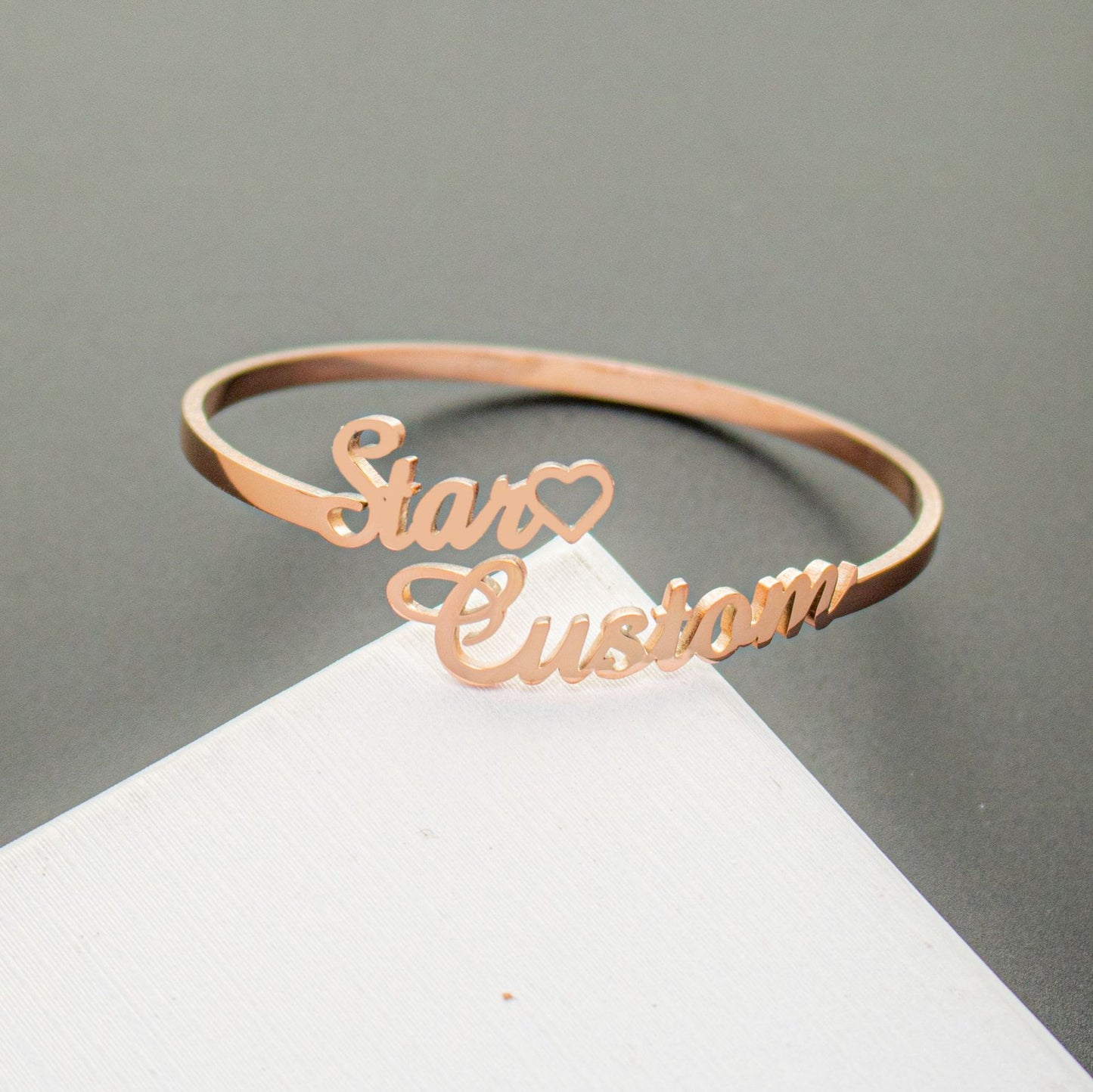 Stainless steel name 3mm bracelet Plated 18K real gold English letter bracelet