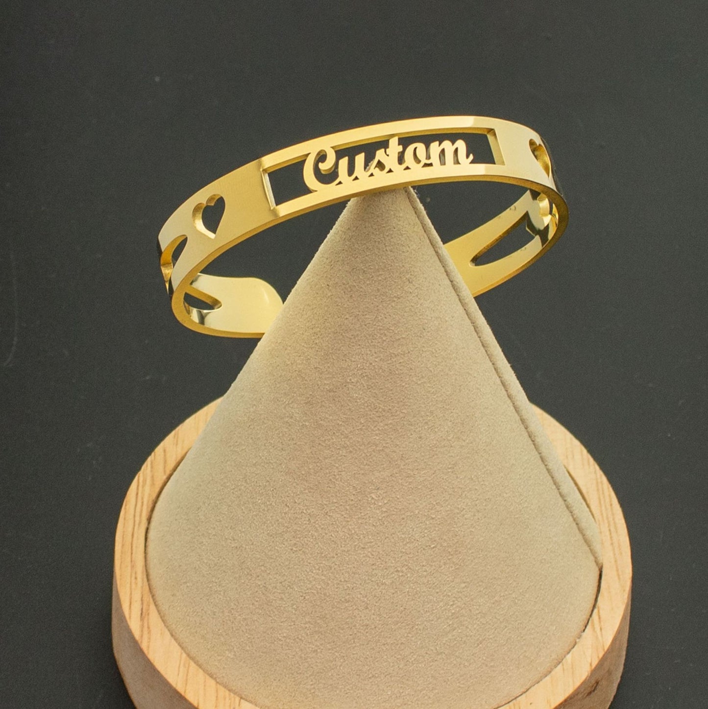 Custom Stainless Steel Name 10mm Bracelet Plated 18K Real Gold English Letter Bracelet