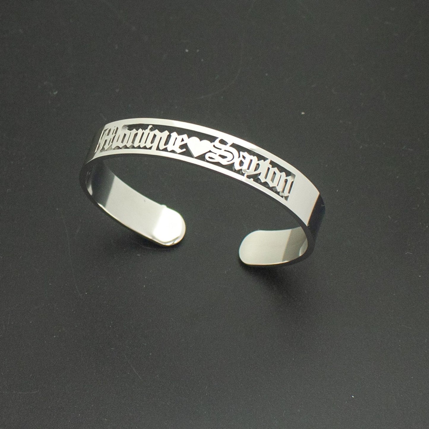 Custom Stainless Steel Name 10mm Bracelet Plated 18K Real Gold English Letter Bracelet