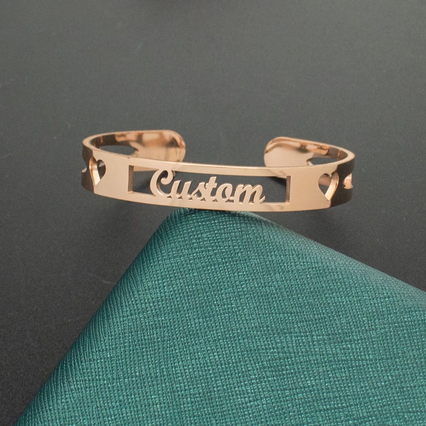 Custom Stainless Steel Name 10mm Bracelet Plated 18K Real Gold English Letter Bracelet