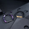 Stainless steel curved engraved bead bracelet