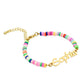 Clay sheet stainless steel plated 18K real gold letter bracelet