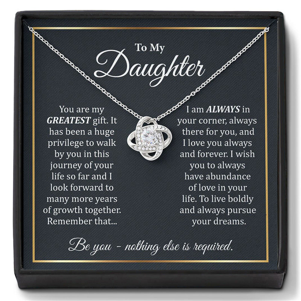 Four-leaf clover necklace gift for daughter