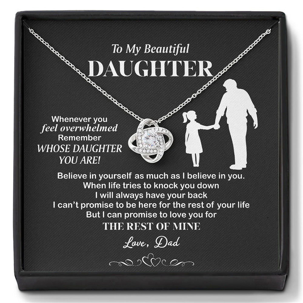 Four-leaf clover necklace gift for daughter