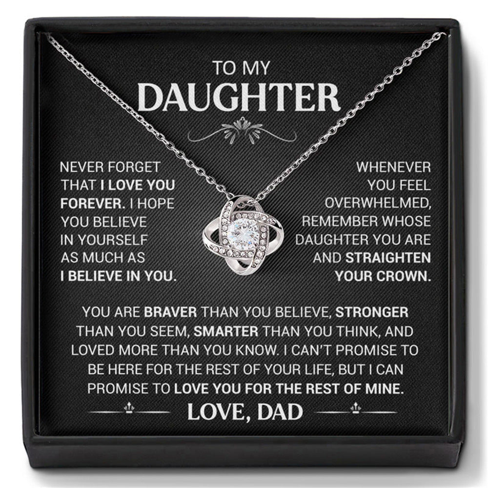 Four-leaf clover necklace gift for daughter