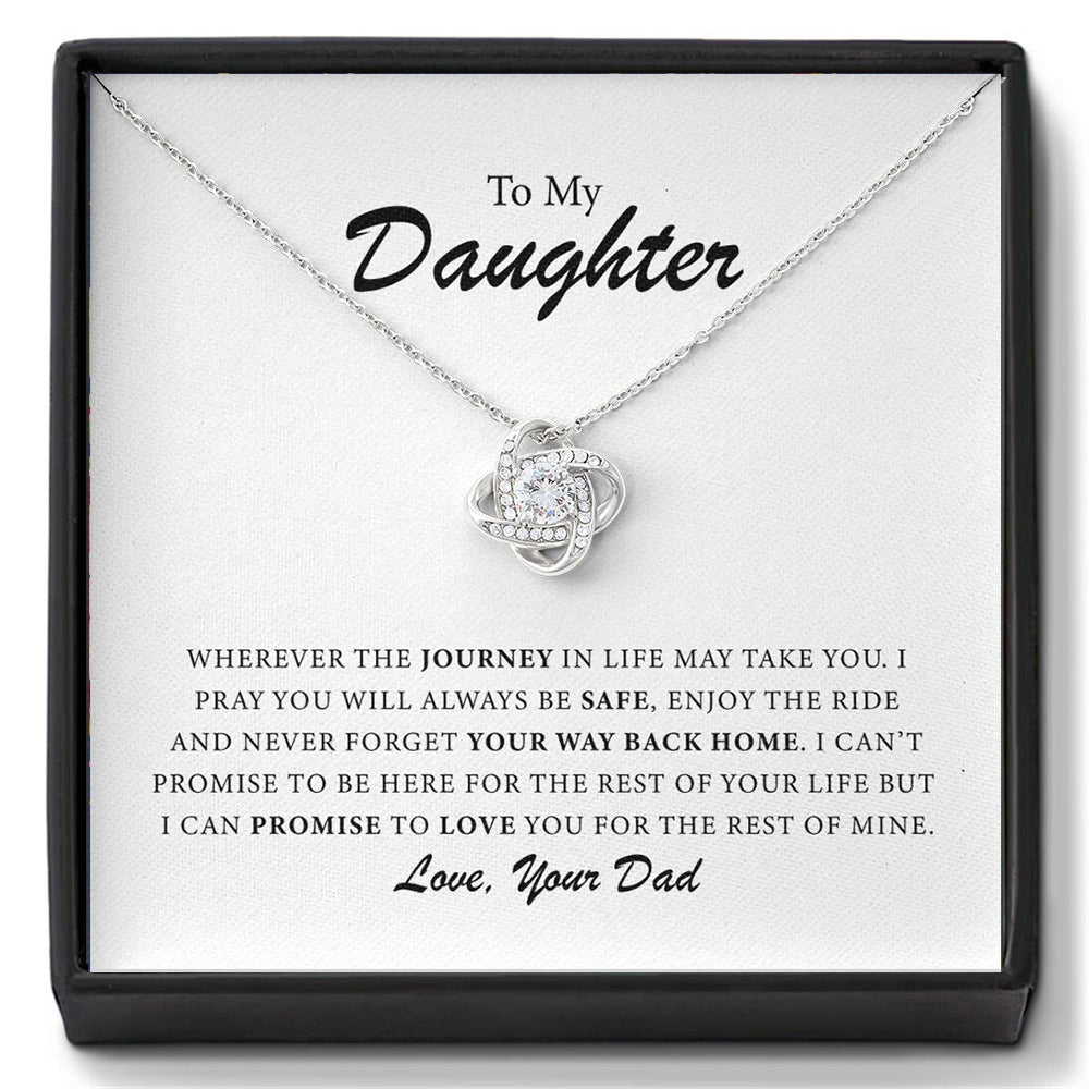 Four-leaf clover necklace gift for daughter