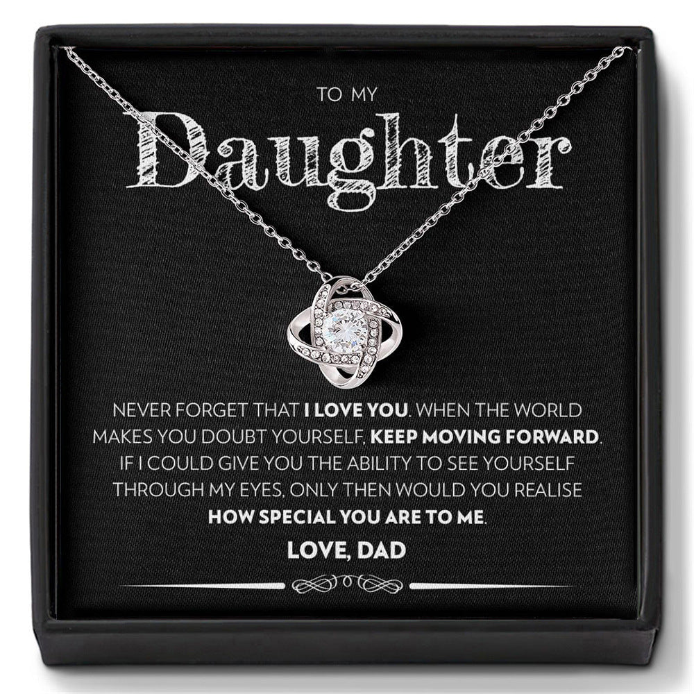 Four-leaf clover necklace gift for daughter
