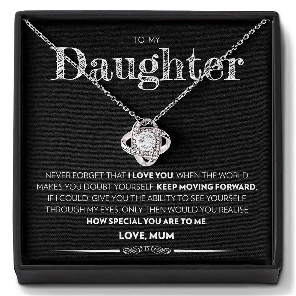 Four-leaf clover necklace gift for daughter